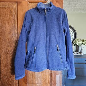 Nike ACG Womens Small Blue Purple Fuzzy Zipper Jacket Outdoor Fleece Windbreaker